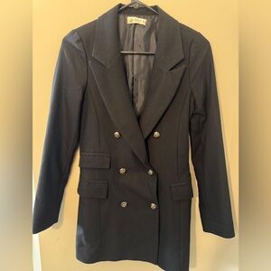 Classic Black Double-Breasted Women's Blazer